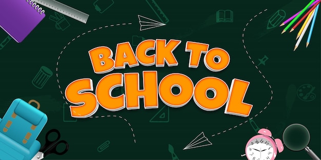 back to school banner template ilustration