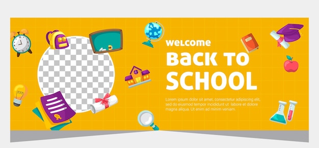 Vector back to school banner template vector design