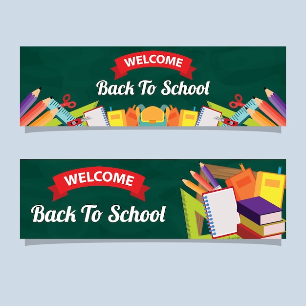 Vector back to school banner template