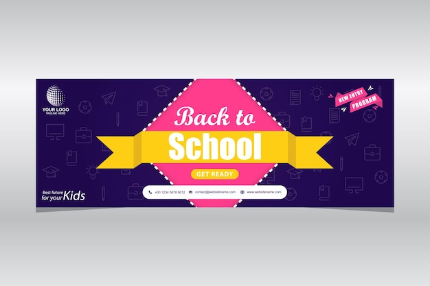 Vector back to school banner vector for media social