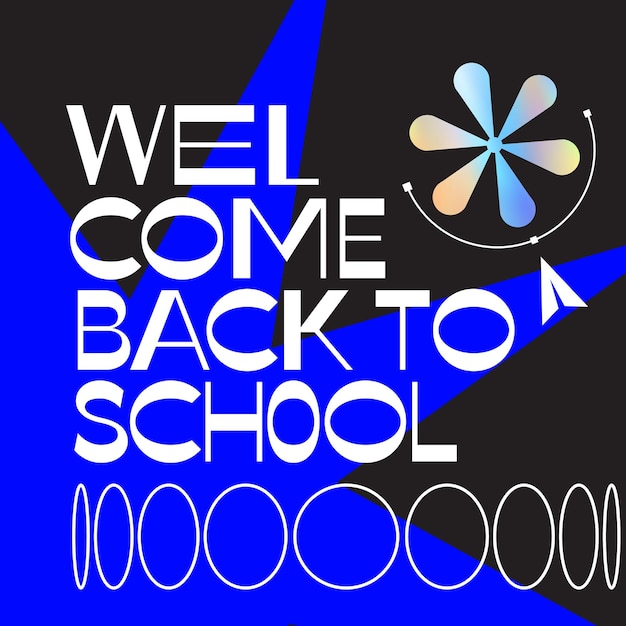 Back to School banner with abstract geometric elements with gradient Vector abstract background