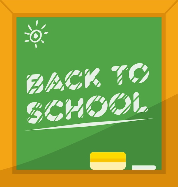 back to school banner with blackboard background