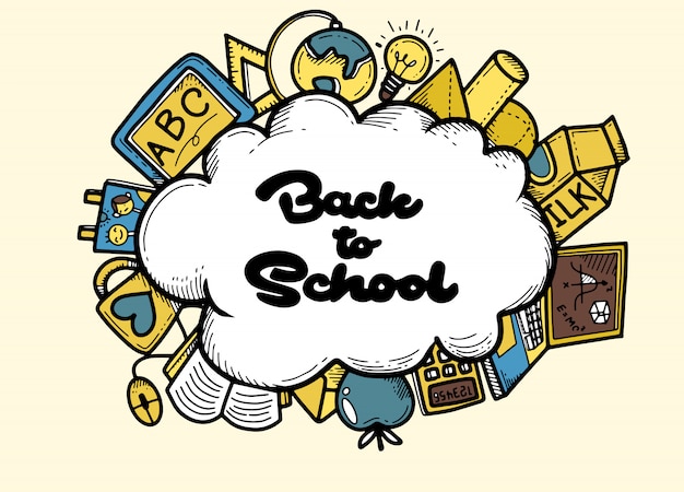 Back to School banner with school element