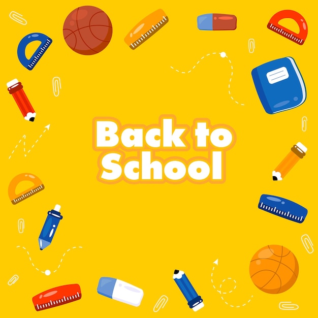 Back to school banner with tools