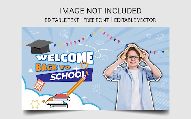 Vector back to school banner or youtube banner