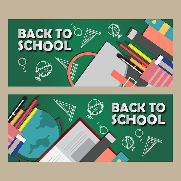 Vector back to school banner