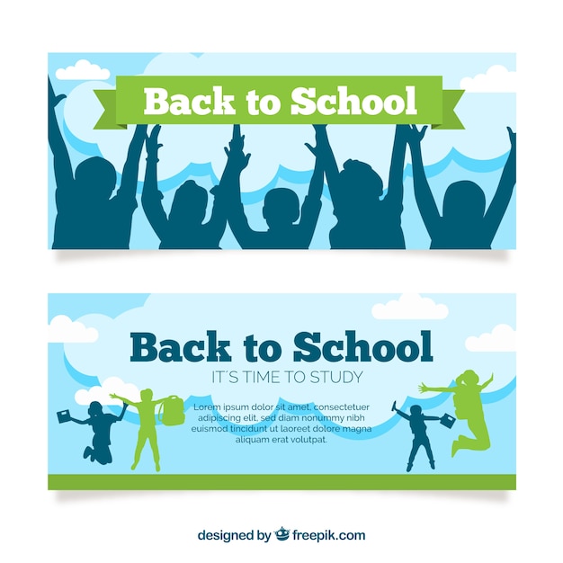 Vector back to school banners in flat style