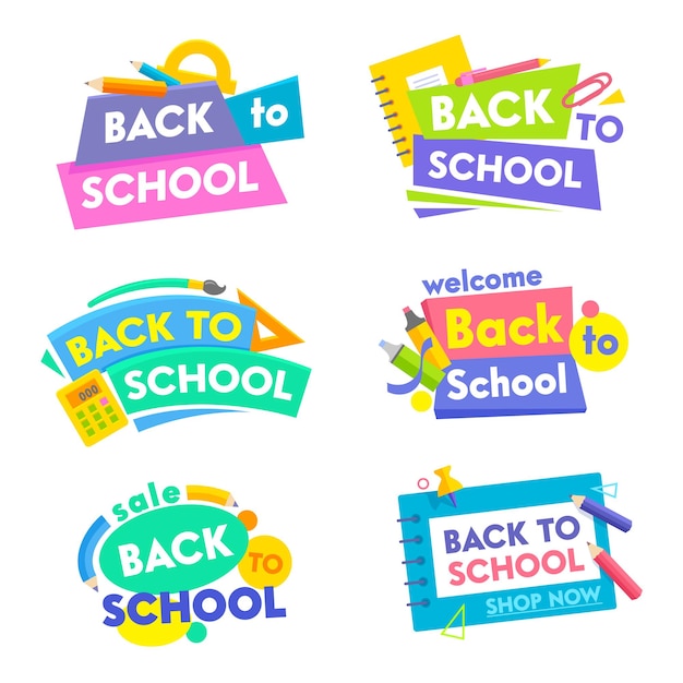 Back to school banners set