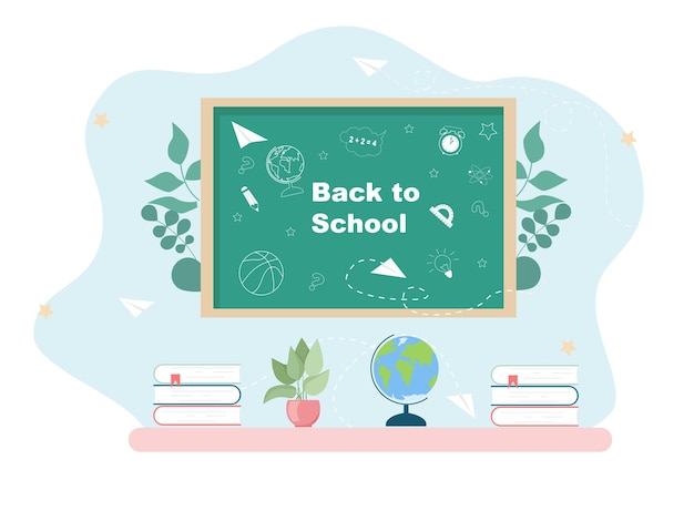 Back to school blackboard vector illustration