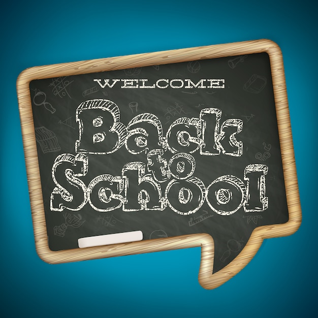 Vector back to school on blackboard