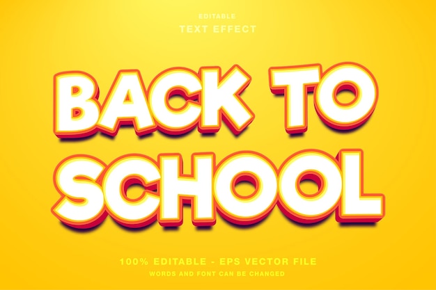 Back to School Bold 3D Text Effect