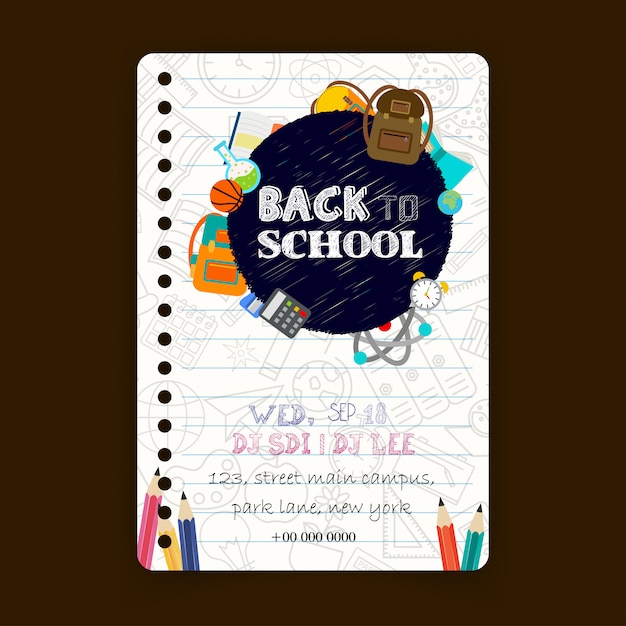 Vector back to school brochure design vector