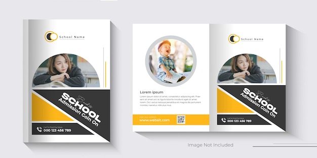 Back to school brochure theme cover design template