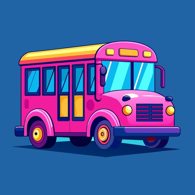 Back to school bus hand drawn flat stylish cartoon sticker icon concept isolated illustration