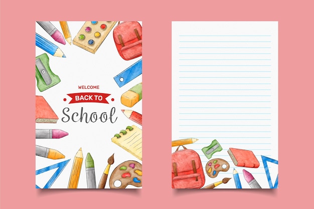 Vector back to school card template