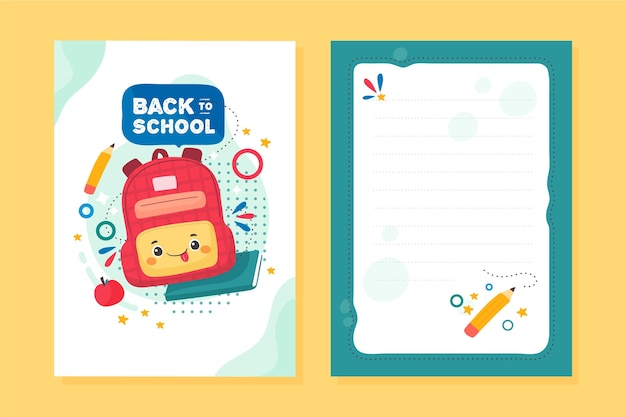 Back to school card template