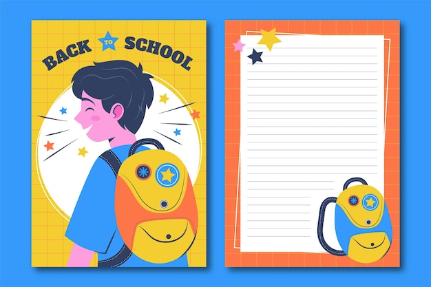 Vector back to school card template