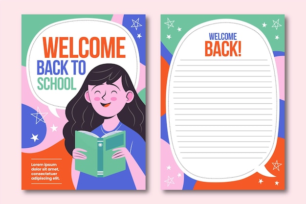 Vector back to school card template
