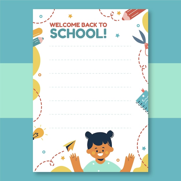 Back to school card template