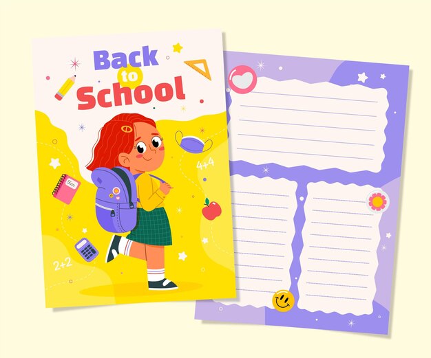 Vector back to school card template