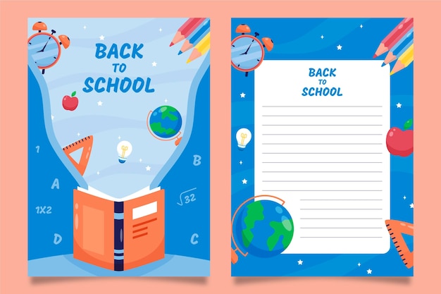 Vector back to school card template