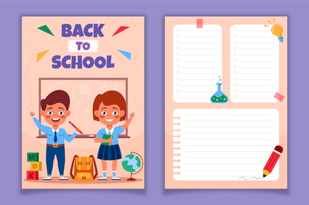 Vector back to school card template