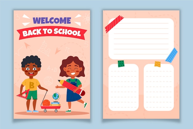 Vector back to school card template