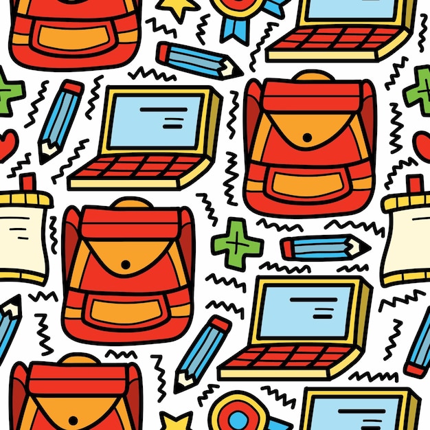 Back to school cartoon doodle design hand drawn