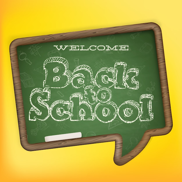 Back to school on chalckboard