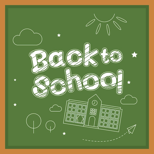 Back to school chalk lettering on chalkboard