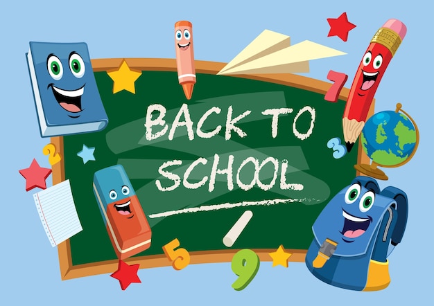 Vector back to school chalkboard