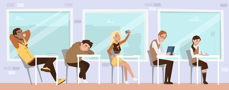 Vector back to school characters in flat style