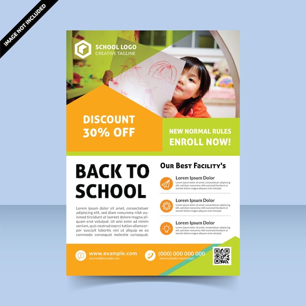 Back to school cheerful flyer template design