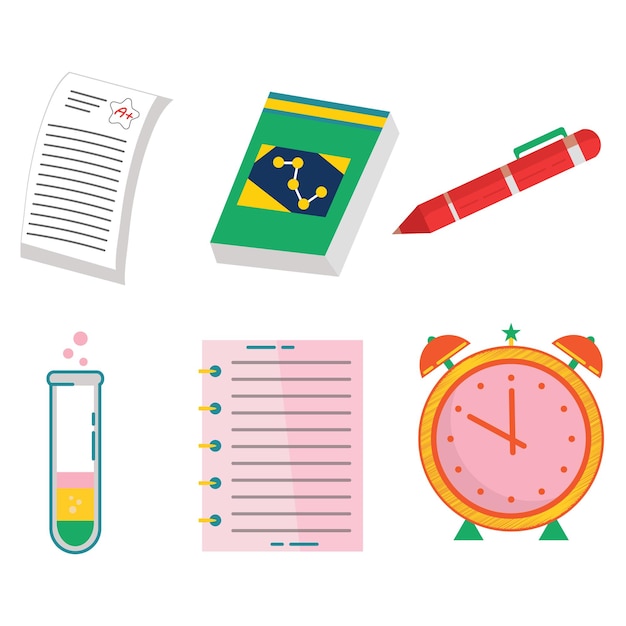 Vector back to school clipart set