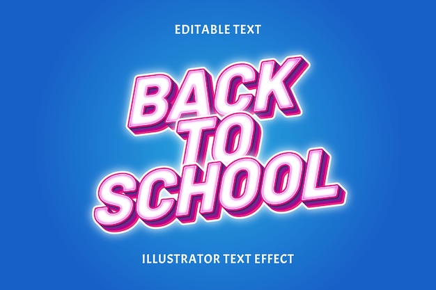 BACK TO SCHOOL COLOR WHITE EDITABLE TEXT EFFECT