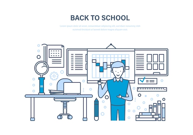 Back to school concept Distance education elearning Teaching school classroom