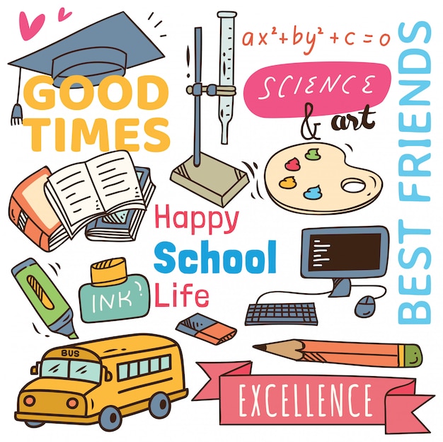 Back to school concept doodle background