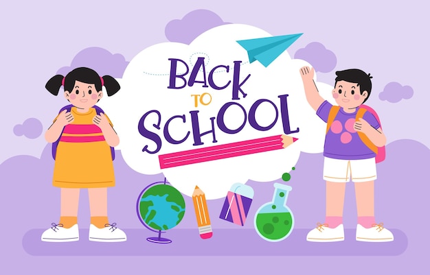 back to school concept poster vector illustration
