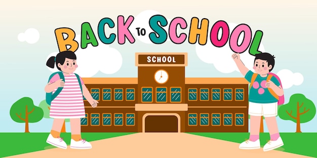 Back to school concept poster vector illustration