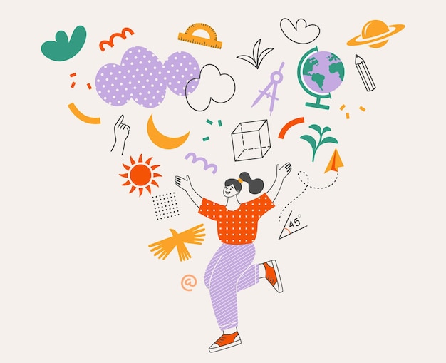 back to school concept school education communication flat illustration