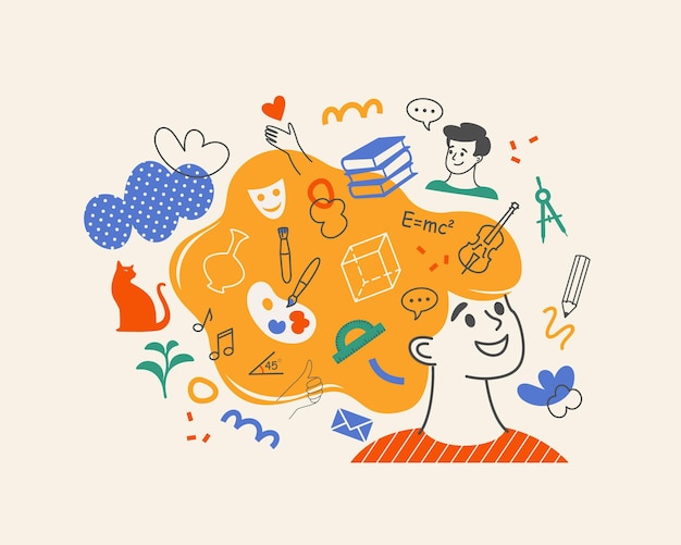 back to school concept school education science flat illustration