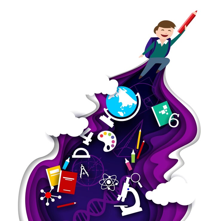वेक्टर back to school concept vector paper cut illustration