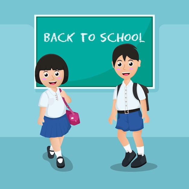 Back to school cute character vector illustration