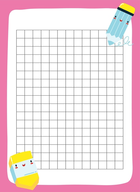 Back to school cute kawaii weekly or daily planner note paper to do list stickers templates decorated by cute kids