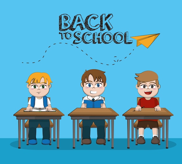 Back to school cute schoolboy cartoon vector illustration graphic design