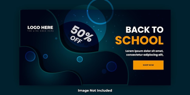 Back to School Dark Modern Colorful  Banner Template And Welcome Banner