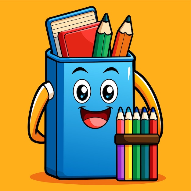 Back to school design elements hand drawn flat stylish cartoon sticker icon concept isolated