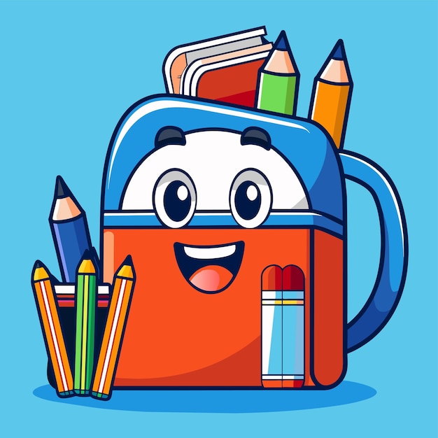 Back to school design elements hand drawn flat stylish cartoon sticker icon concept isolated