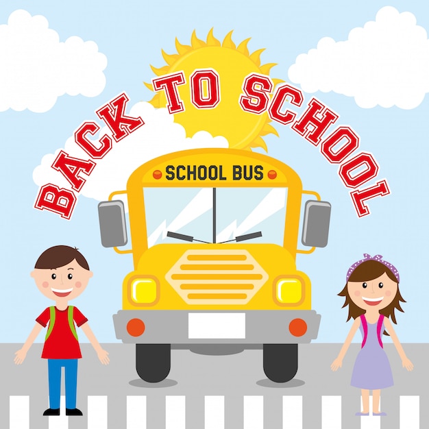 Vector back to school design over sky background vector illustration