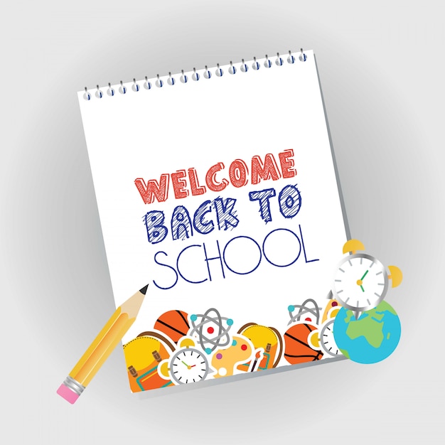 Back to school design with white background vector